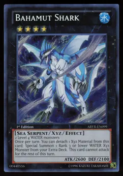 Bahamut Shark ABYR-EN099 Secret Rare Abyss Rising 1st Edition Yu-Gi-Oh - Image 1