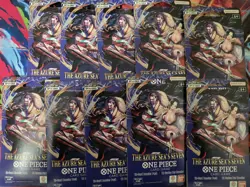 10 x One Piece OP14 - THE AZURE SEA’S SEVEN - Sleeved Blister Booster Packs Lot - Image 1