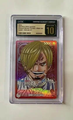 CGC 10 PRISTINE Japanese One Piece 2024 SANJI PRB01-001 ALT ART - Image 1