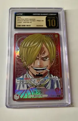 CGC 10 PRISTINE Japanese One Piece 2024 SANJI PRB01-001 ALT ART - Image 2