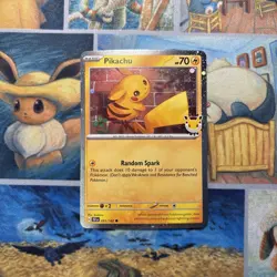 2026 Pikachu 051/162 Pokemon Day - 30th Anniversary Stamped Promo Card TCG (NM) - Image 1