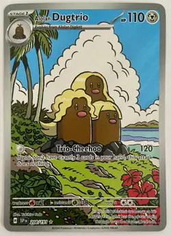 Pokemon TCG Alolan Dugtrio - 208/191 SV08: Surging Sparks Illustration Rare Card - Image 1