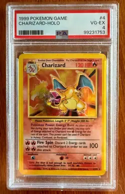 Charizard 004/102 Base Set Holo Rare Professionally Graded Pokemon Card - Image 1