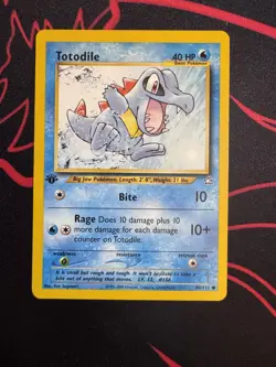 Pokemon Card - Totodile Neo Genesis 80/111 Common 1st Edition - Image 1