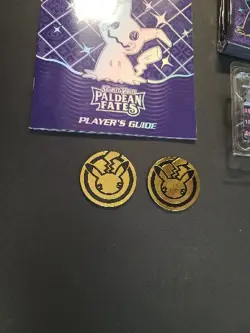 Pokemon Paldean Fates Dice Dividers 65 Sleeves Player's Guide & 2 Pikachu Coin - Image 3