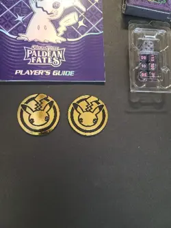 Pokemon Paldean Fates Dice Dividers 65 Sleeves Player's Guide & 2 Pikachu Coin - Image 4