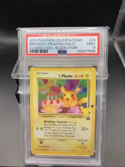 2021 Pokemon Celebrations Classic #24 Birthday Pikachu-Holo PSA 9 - Image 1