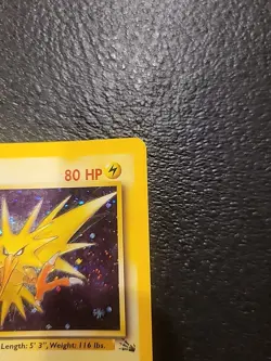 Pokemon TCG: 1999 Fossil Unlimited Zapdos 15/62 Holo Rare LP - Image 4