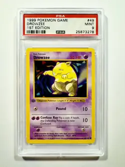 Pokemon Drowzee 1st Edition Base Non Holo Psa 9 #49 - Image 1