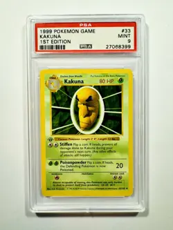 Pokemon Kakuna 1st Edition Base Non Holo Psa 9 #33 - Image 1