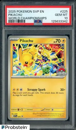 2025 Pokemon SVP EN World Championships #225 Pikachu PSA 10 GEM MINT - Image 1