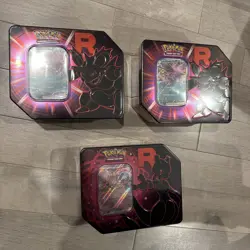 New Sealed Pokemon TCG Destined Rivals Team Rocket Tin Lot of 3 (Mew) (Nidoking) - Image 2