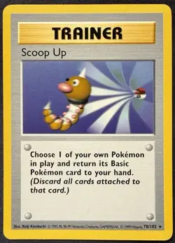 Pokemon TCG Scoop Up Trainer 78/102 Base Set Shadowless Rare Vintage - Image 1
