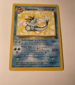 Pokemon TCG Vaporeon 28/64 Jungle Set Non-Holo Rare, Unlimited - Image 1