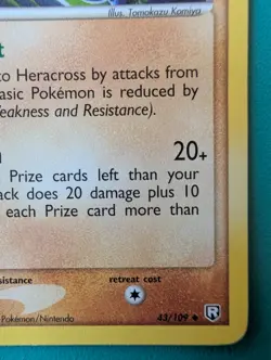 2004 Pokemon EX Team Rocket Returns Heracross #43/109 LP - Image 4