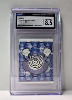 Poliwhirl Pokemon Merlin Collectible Sticker #235 Vintage 1999 CGC 8.5 - Image 1