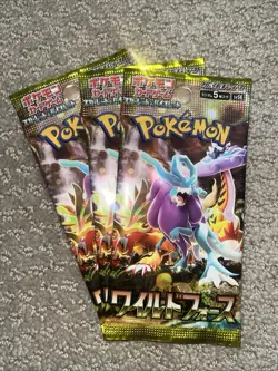 JAPANESE Pokemon WILD FORCE Booster Pack Sv5K New Sealed Unweighed TCG (3x) LOT - Image 1