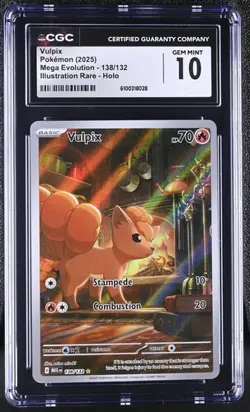 Vulpix *CGC 10* Illustration Rare *Mega Evolution* #138 *2025* Pokemon - Image 1