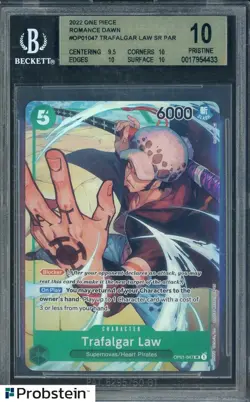 2022 One Piece Romance Dawn OP01047 Trafalgar Law SR PAR BGS 10 PRISTINE - Image 1