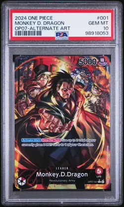 2024 ONE PIECE OP07-500 YEARS IN THE FUTURE #001 MONKEY D. DRAGON PSA 10 - Image 1