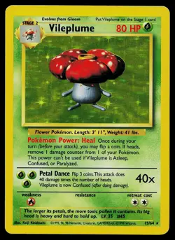 Pokemon Card Vileplume 15/64 Jungle NO SET SYMBOL Misprint Error - Image 1