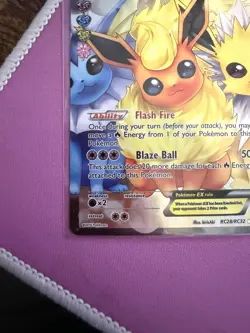 Pokemon Flareon EX Full Art Holo RC28/RC32 Generations Radiant Collection Card - Image 3