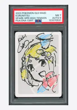 Pokemon PSA 7 AUTO 9 Spare Card Kurumitsu 2023 Old Maid Japanese - Image 1