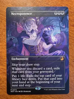 Necropotence Borderless Anime MTG WOE Enchanting Tales NM-M 74 - Image 1