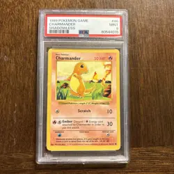 1999 Pokemon Game Charmander Shadowless 46/102 PSA 9 Mint - Image 1