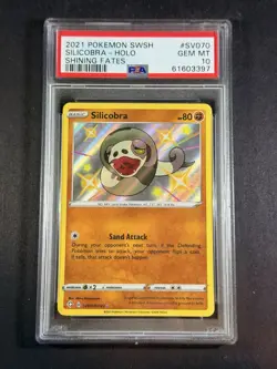 2021 Pokemon Shining Fates Shiny Holo Rare SV070 - PSA GEM MINT 10 - SILICOBRA - Image 1