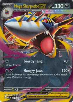 Mega Sharpedo ex 061/094 Double Rare Phantasmal Flames Pokemon NM - Image 1