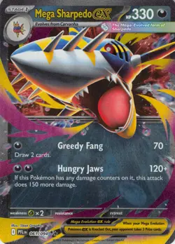 Mega Sharpedo ex 061/094 Double Rare Phantasmal Flames Pokemon NM - Image 1