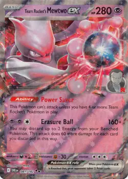 Team Rocket's Mewtwo ex 081/182 Double Rare Destined Rivals Pokemon NM - Image 1