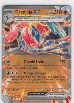 Greninja ex 106/167 Double Rare Twilight Masquerade Pokemon NM - Image 1