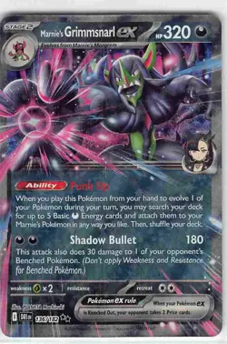 Marnie's Grimmsnarl ex 136/182 Double Rare Destined Rivals Pokemon NM - Image 1