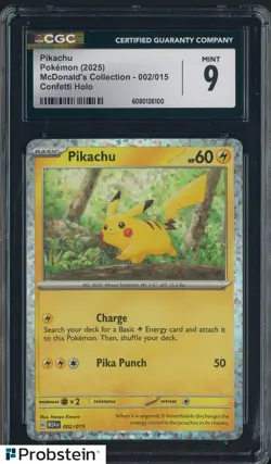 2025 Pokemon McDonald's Collection Confetti Holo #002/015 Pikachu CGC 9 MINT - Image 1