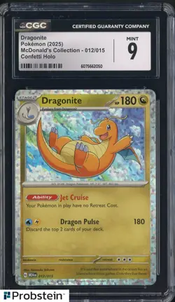 2025 Pokemon Mcdonald's Collection #012/015 Dragonite Confetti Holo CGC 9 - Image 1