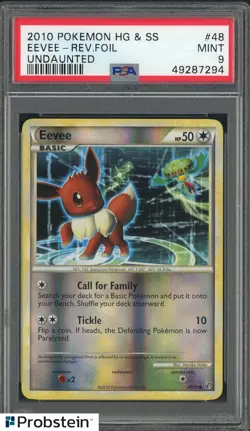 2010 Pokemon HG & SS Undaunted #48 Eevee Reverse Foil PSA 9 MINT POP 13 - Image 1