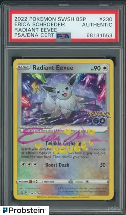 Erica Schroeder Signed 2022 Pokemon SWSH #230 Radiant Eevee PSA/DNA AUTO - Image 1