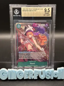 2023 One Piece Paramount War #OP02-036 Nami SR PAR BGS 9.5 - Image 1