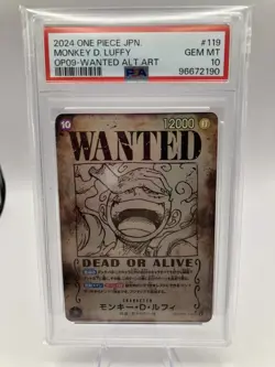 2024 ONE PIECE JPN EMPERORS IN THE NEW WORLD WANTED AA MONKEY D. LUFFY PSA 10 - Image 1
