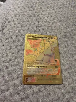 POKEMON PIKACHU & ZEKROM GX TAG TEAM GOLD FOIL RAINBOW CARD Gold Foil Fan Art - Image 1