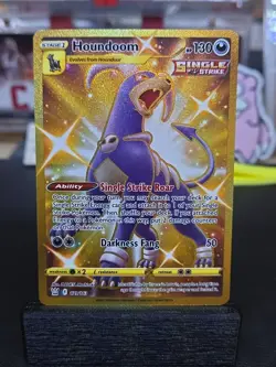 Houndoom Single Strike Gold Secret Rare 179/163 Battle Styles Pokemon Card NM - Image 1