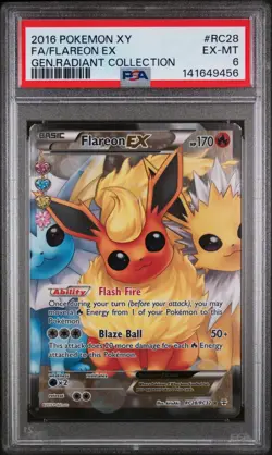 Flareon EX RC28/RC32 Pokemon TCG XY Generations Radiant PSA 6 NEW CERT!! - Image 1