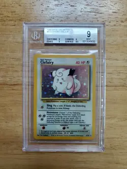 Pokemon BGS 9 MINT 1999 Clefairy Base Set Unlimited Holo Card - Image 1