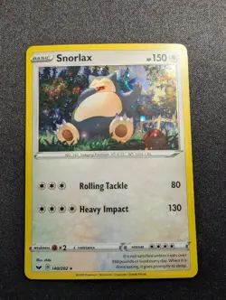 Pokemon Snorlax 140/202 Promo Cosmos Holo Rare (Swirl) NM - Image 1