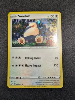Pokemon Snorlax 140/202 Promo Cosmos Holo Rare (Swirl) NM - Image 2
