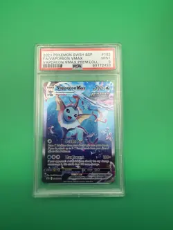 Pokemon TCG Vaporeon VMAX SWSH182 Full Art Illustration Rare Holo PSA Mint 9 - Image 1