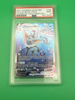 Pokemon TCG Vaporeon VMAX SWSH182 Full Art Illustration Rare Holo PSA Mint 9 - Image 2