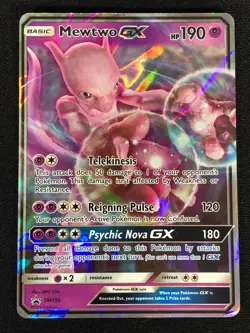 Pokemon Mewtwo GX SM196 Ultra Rare Holo (MP) - Image 1